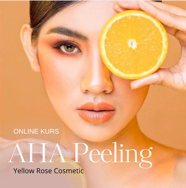 ONLINE KURS i AHA Kemisk Peeling 23% & 30% ansiktsbehandling (Yellow Rosé)
